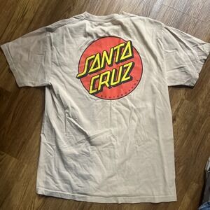 Original Santa Cruz Skateboards T-Shirt Men's Size Medium Cream